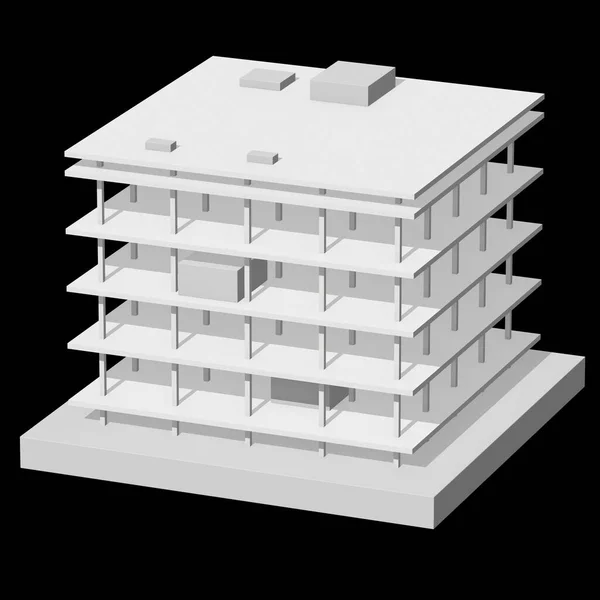 Edificio en construcción 3d — Foto de Stock