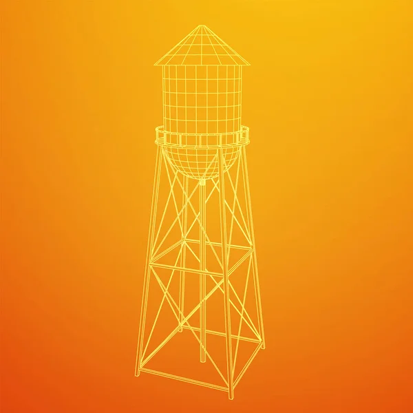 Water tower. Industrial construction vector — Stock Vector