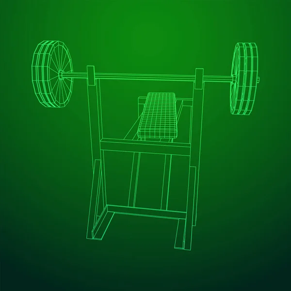 Langhantel mit Gewichten. Fitnessgeräte — Stockvektor