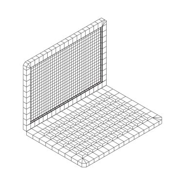 Laptop Soyut Örgü Arka Plan Vektörü