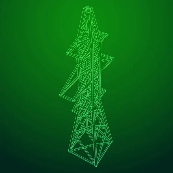 Güç iletim kulesi yüksek voltaj pilonu — Stok Vektör