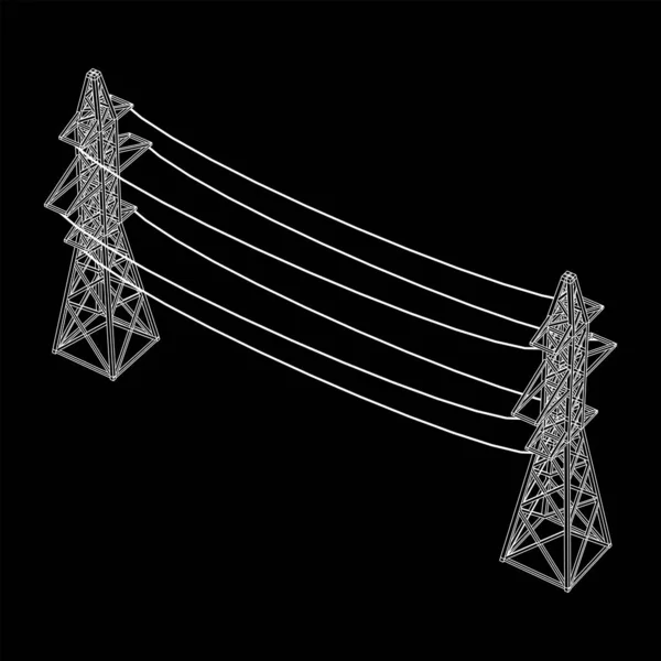 송전 탑 고전압 플라스틱 탑 — 스톡 벡터