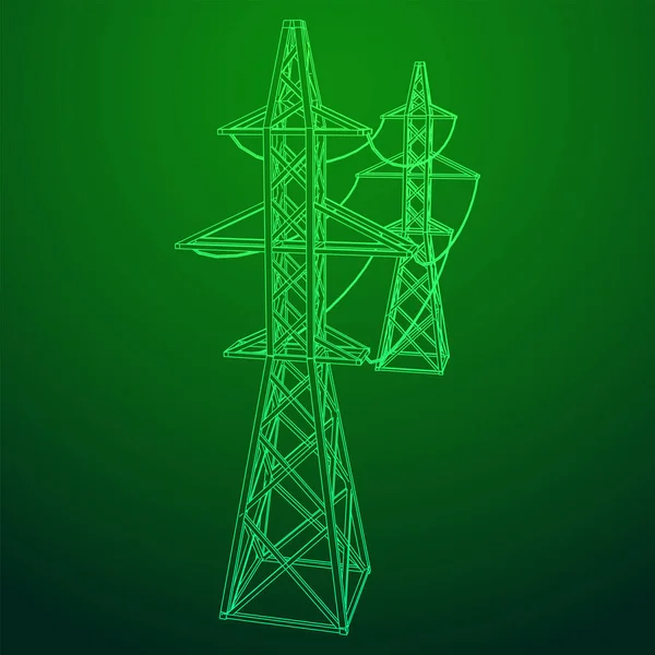 输电塔高压pylon — 图库矢量图片