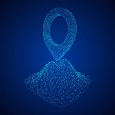 Dağın tepe üst tel kafes örgü geo harita pin