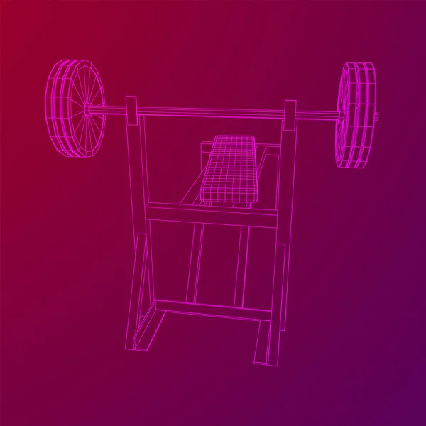 Barbell avec poids. Équipement de gymnastique — Image vectorielle