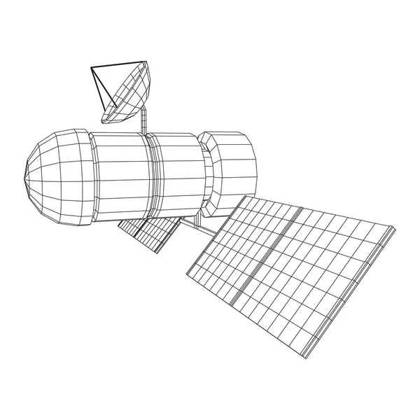 Satellit för kommunikation över rymdstationer — Stock vektor