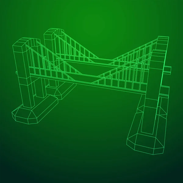 Структура з'єднання мосту каркас дроту — стоковий вектор