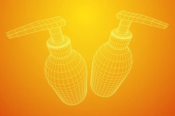Bottiglia di alcol igienizzante mano per l'igiene — Vettoriale Stock