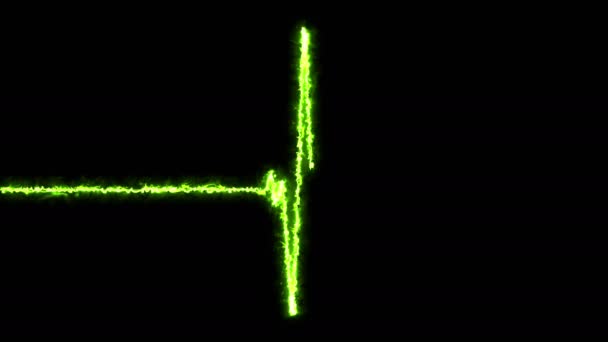 Energía latido del corazón plana. Trazo de pulso línea verde — Vídeo de stock