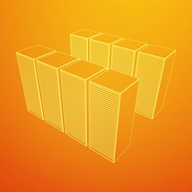 Veri merkezi. Donanım donanımı telekomünikasyon sunucusu.