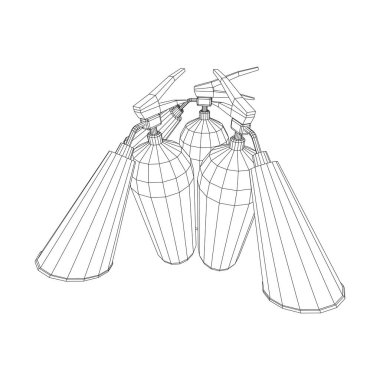 Yangın söndürücüsü. Vektör illüstrasyonu.