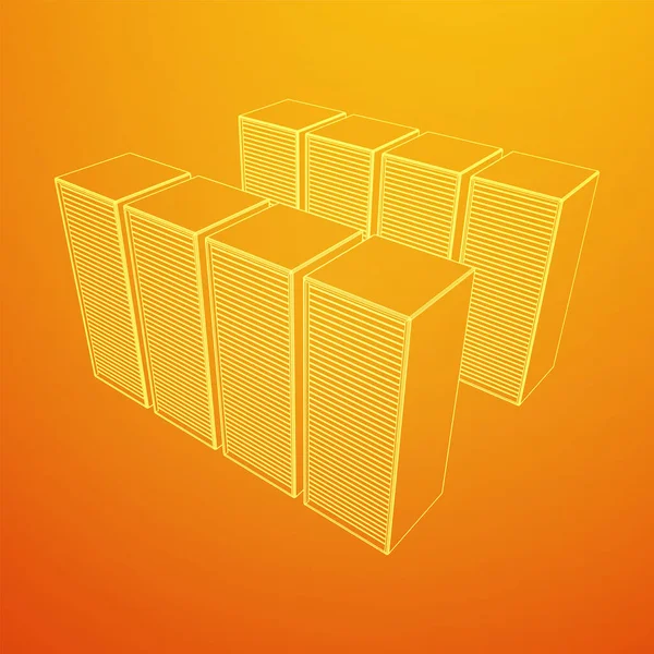 Veri merkezi. Donanım donanımı telekomünikasyon sunucusu.