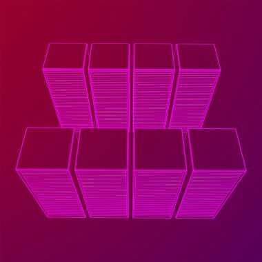 Veri merkezi. Donanım donanımı telekomünikasyon sunucusu.