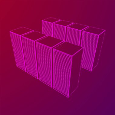 Veri merkezi. Donanım donanımı telekomünikasyon sunucusu.