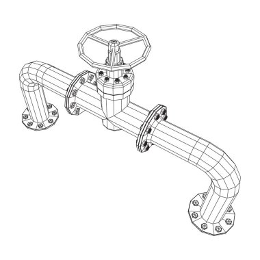 Valf iş kavramına sahip petrol boru hattı.
