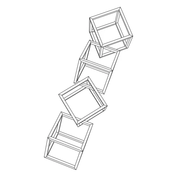 Chaîne cube Blockchain — Image vectorielle