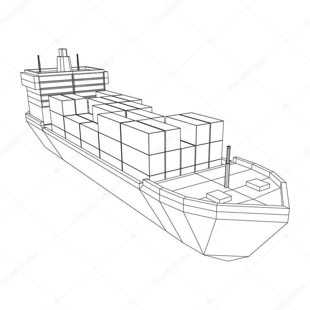 Heavy dry cargo ship of bulk carrier