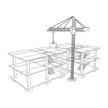 Vinç kablosu ile yapım aşamasında