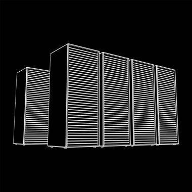 Veri merkezi. Donanım donanımı telekomünikasyon sunucusu.