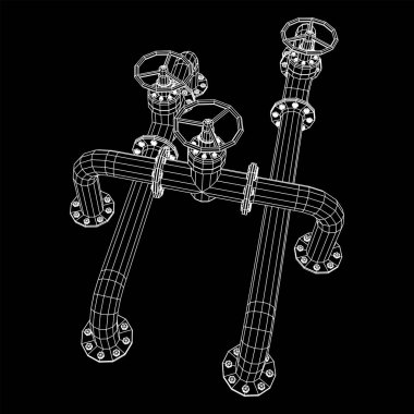 Valf iş kavramına sahip petrol boru hattı.