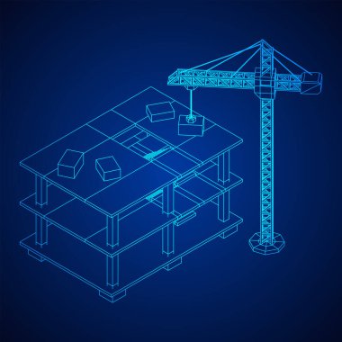 Vinç kablosu ile yapım aşamasında