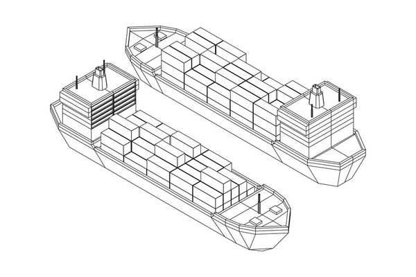 Тяжелые сухогрузы сыпучих грузов — стоковый вектор
