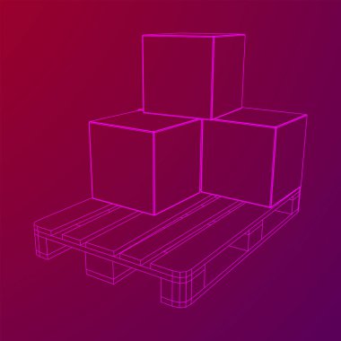 Kutuları olan bir depo için kargo paleti