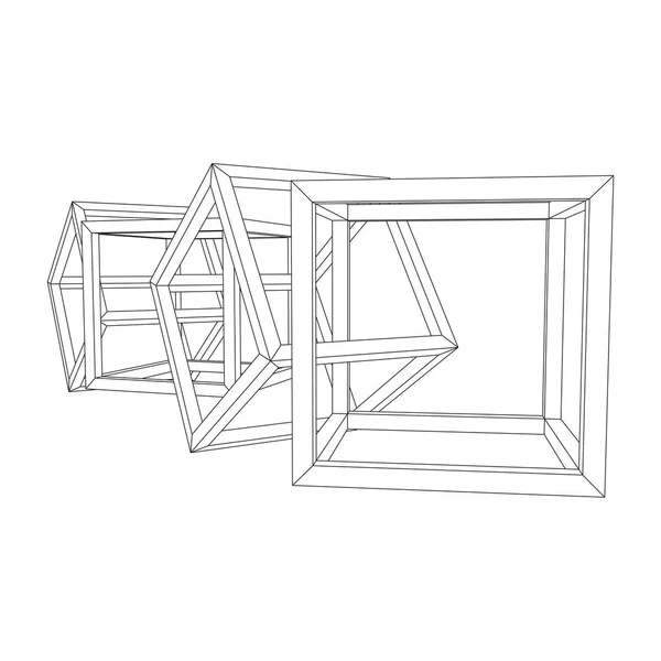 Cadena de cubo de cadena de bloques — Vector de stock