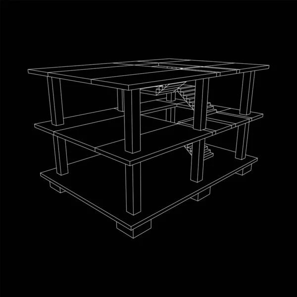 正在建造的大楼线框 — 图库矢量图片