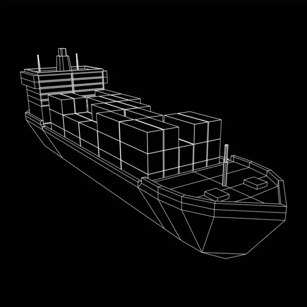 Schweres Trockenfrachtschiff eines Massengutfrachters — Stockvektor