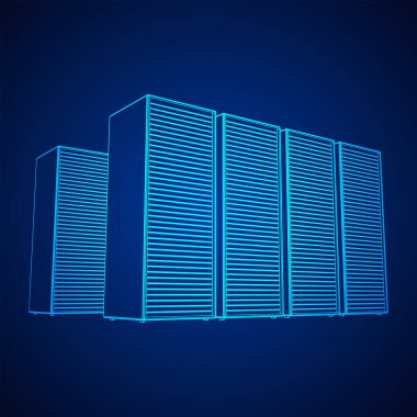 Veri merkezi. Donanım donanımı telekomünikasyon sunucusu.