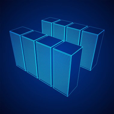 Veri merkezi. Donanım donanımı telekomünikasyon sunucusu.