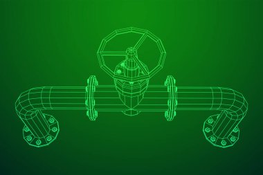 Valf iş kavramına sahip petrol boru hattı.