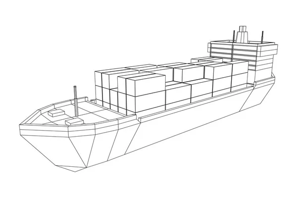 Schweres Trockenfrachtschiff eines Massengutfrachters — Stockvektor