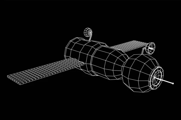 Estación espacial satélite de comunicaciones — Vector de stock