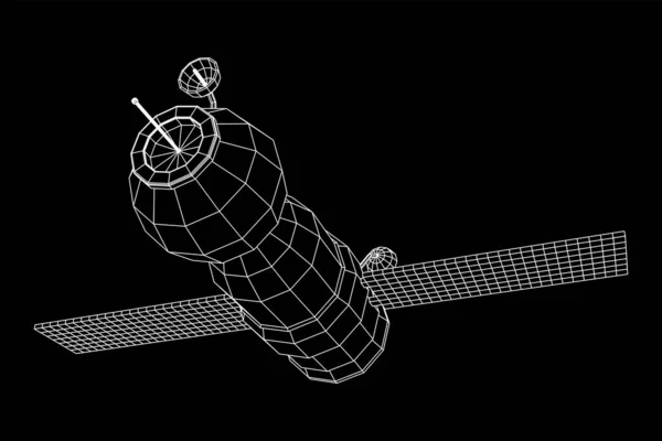 Kommunikationssatellit zur Raumstation — Stockvektor