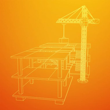 Vinç kablosu ile yapım aşamasında