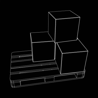 Kutuları olan bir depo için kargo paleti