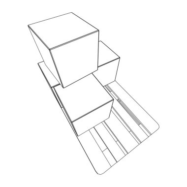 Kutuları olan bir depo için kargo paleti