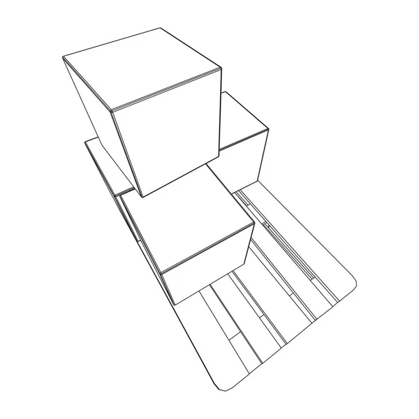Paleta de carga para almacén con cajas — Archivo Imágenes Vectoriales