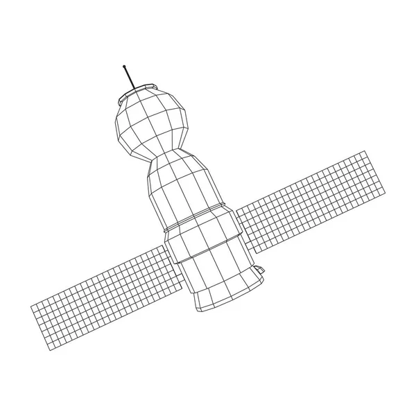 Satellit för kommunikation över rymdstationer — Stock vektor