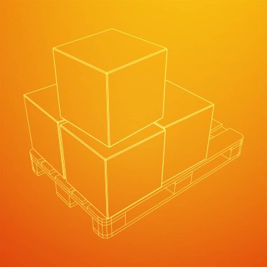 Kutuları olan bir depo için kargo paleti