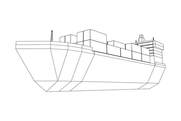 Navio pesado de carga seca do graneleiro — Vetor de Stock