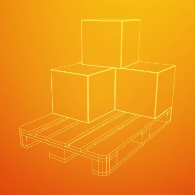 Kutuları olan bir depo için kargo paleti