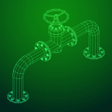 Valf iş kavramına sahip petrol boru hattı.