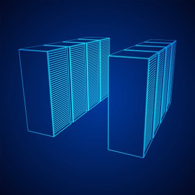 Veri merkezi. Donanım donanımı telekomünikasyon sunucusu.