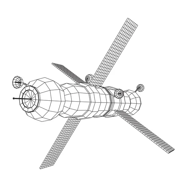 Estação espacial de comunicações por satélite — Vetor de Stock