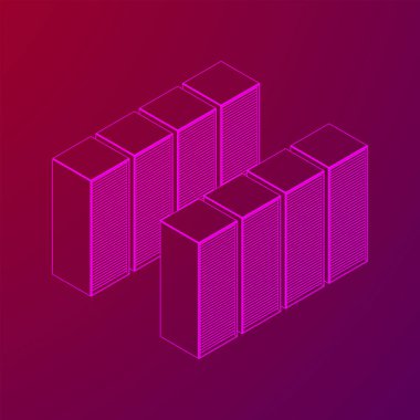 Veri merkezi. Donanım donanımı telekomünikasyon sunucusu.