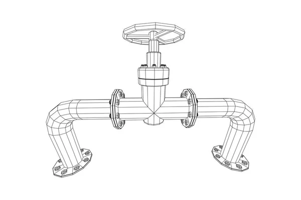 Gasdotto con concetto di business delle valvole. — Vettoriale Stock