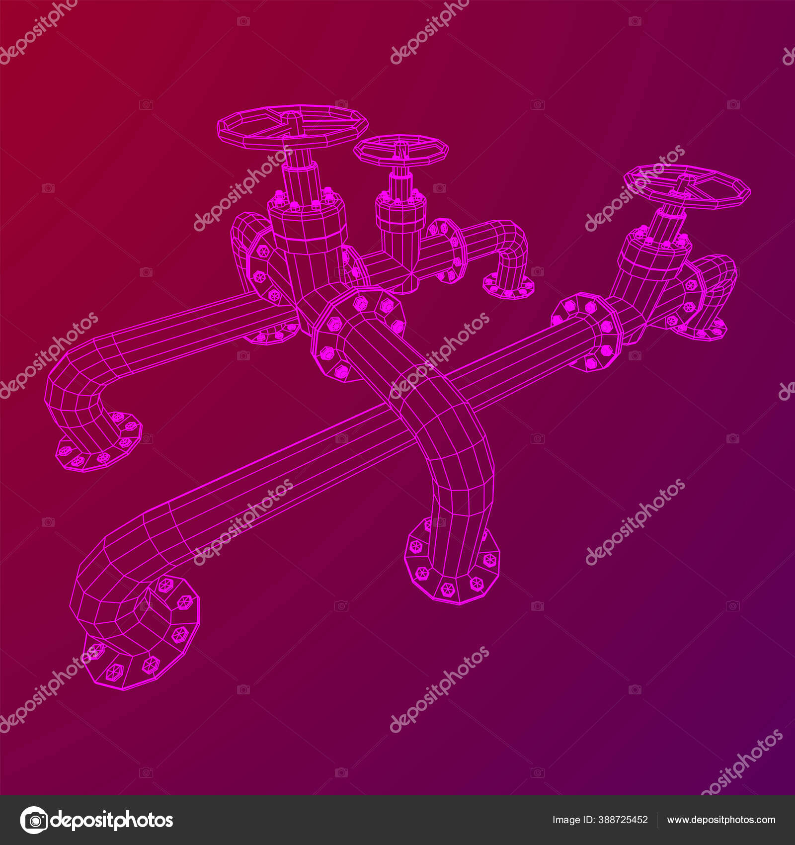 Oil pipeline with valve business concept. Stock Vector by ©newb1 388725452